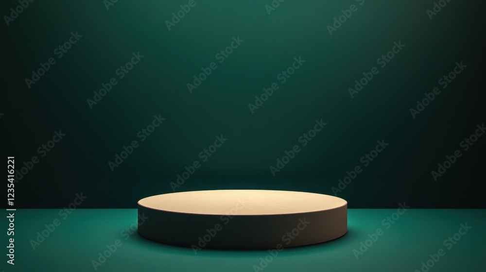 Circular Platform Against a Dark Green Background Circular Platform Against a Dark Green Background