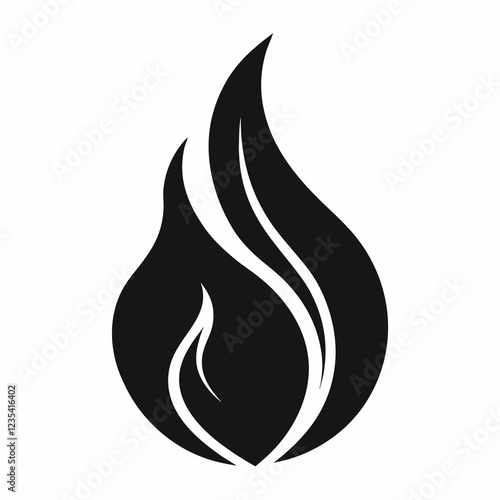 Konstfotografi Bold Black and White Fire Symbol Graphic