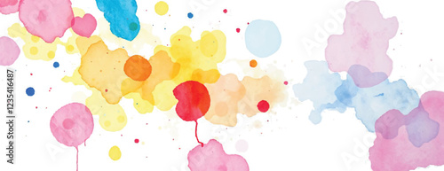 Holi colorful abstract liquid watercolor background with artistic, paint, splashes, grunge, splatter, texture, powder, Artwork for creative banner, card, template, effect, ink, blot design vector