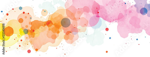 Holi colorful abstract liquid watercolor background with artistic, paint, splashes, grunge, splatter, texture, powder, Artwork for creative banner, card, template, effect, ink, blot design vector