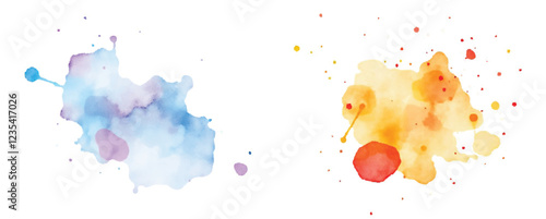Holi colorful abstract liquid watercolor background with artistic, paint, splashes, grunge, splatter, texture, powder, Artwork for creative banner, card, template, effect, ink, blot design vector