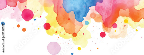Holi colorful abstract liquid watercolor background with artistic, paint, splashes, grunge, splatter, texture, powder, Artwork for creative banner, card, template, effect, ink, blot design vector