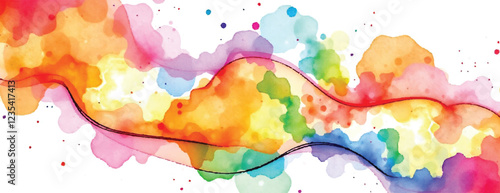 Holi colorful abstract liquid watercolor background with artistic, paint, splashes, grunge, splatter, texture, powder, Artwork for creative banner, card, template, effect, ink, blot design vector