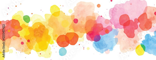 Holi colorful abstract liquid watercolor background with artistic, paint, splashes, grunge, splatter, texture, powder, Artwork for creative banner, card, template, effect, ink, blot design vector