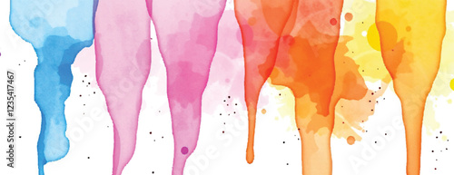 Holi colorful abstract liquid watercolor background with artistic, paint, splashes, grunge, splatter, texture, powder, Artwork for creative banner, card, template, effect, ink, blot design vector