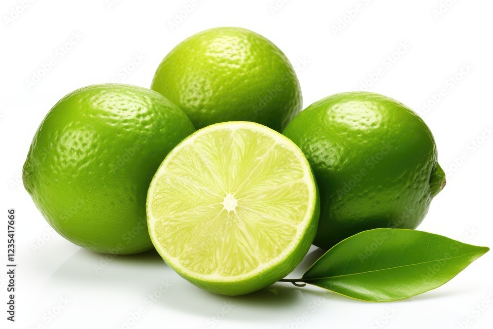 Lone limes on a blank surface