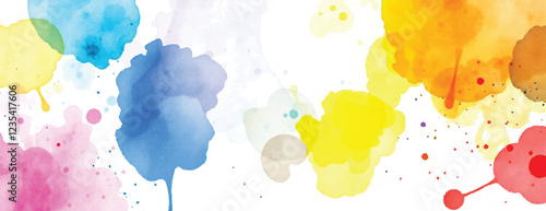 Holi colorful abstract liquid watercolor background with artistic, paint, splashes, grunge, splatter, texture, powder, Artwork for creative banner, card, template, effect, ink, blot design vector