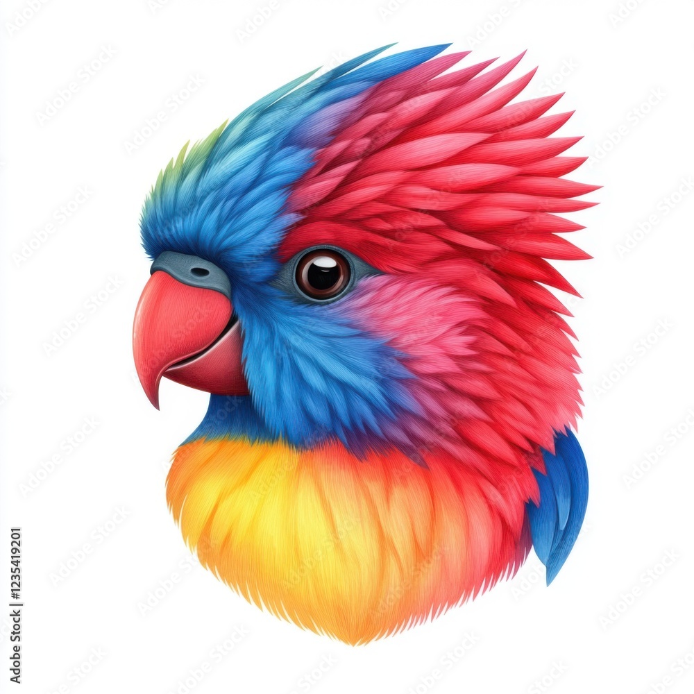 Obraz premium Vibrant and Colorful Parrot Portrait with Bright Feathers and Unique Patterns
