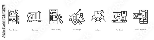 Consistency Icon Paid Content, Success, Online Survey, Advantage, Audience, Pie Chart, Online Payment