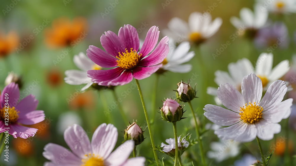 Beautiful spring summer bright natural summer greeting card wildflowers spring concept Beautiful spring summer bright natural summer greeting card wildflowers spring concept
