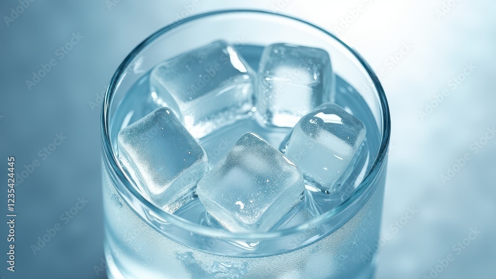 Abstract background of irregularly shaped ice cubes with a cool blue tone Abstract background of irregularly shaped ice cubes with a cool blue tone