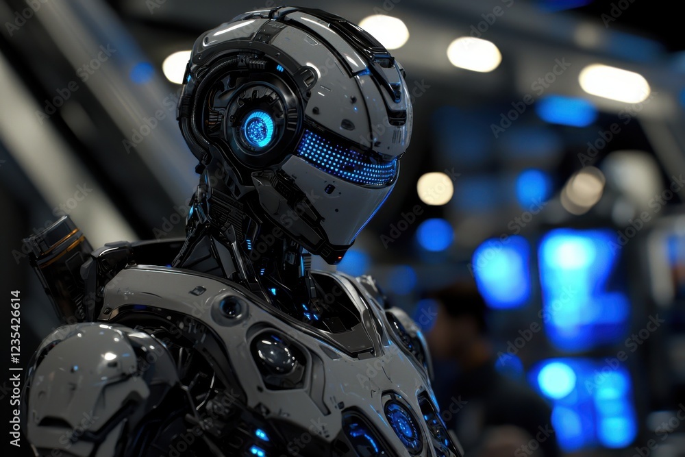 Futuristic Robot with Illuminated Features and High-Tech Design Futuristic Robot with Illuminated Features and High-Tech Design