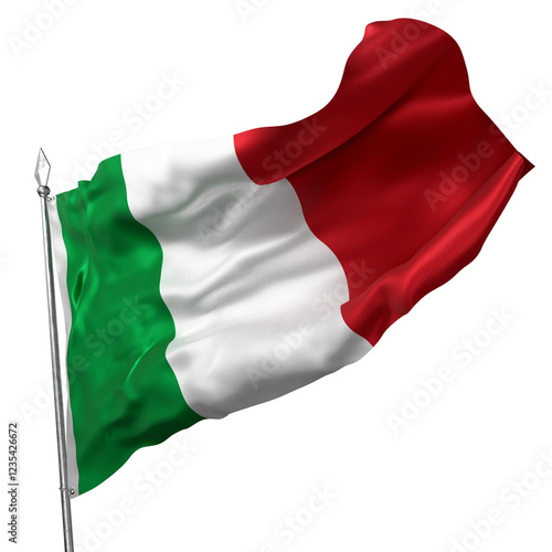Italian flag waving in the wind