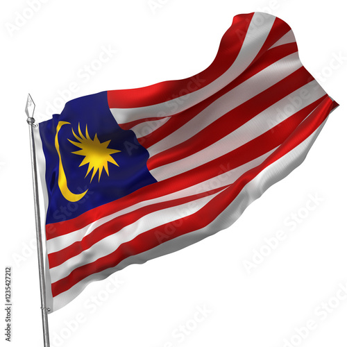 Malaysian flag waving in the wind