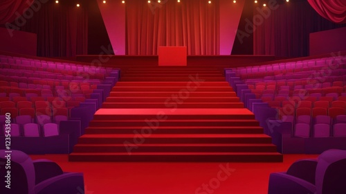 Red Carpet Stage with Auditorium Seating