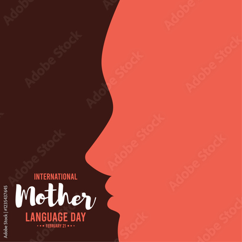 International mother language day. February 21. Poster or banner design background.