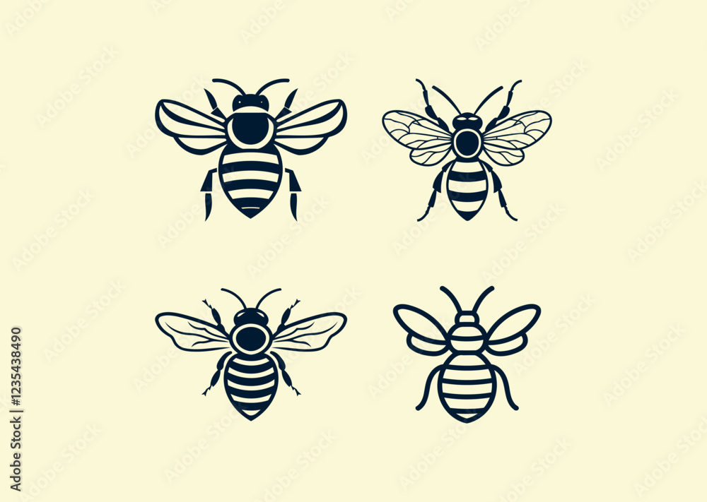 Obraz premium Vector illustration of Bee Modern Logo Design