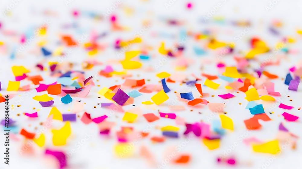 Colorful confetti scattered on a white background Colorful confetti scattered on a white background