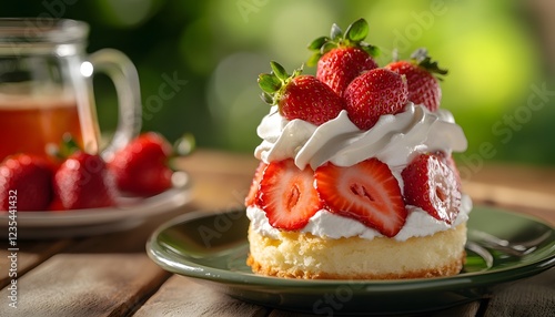 Delicious Strawberry Shortcake Dessert With Whipped Cream