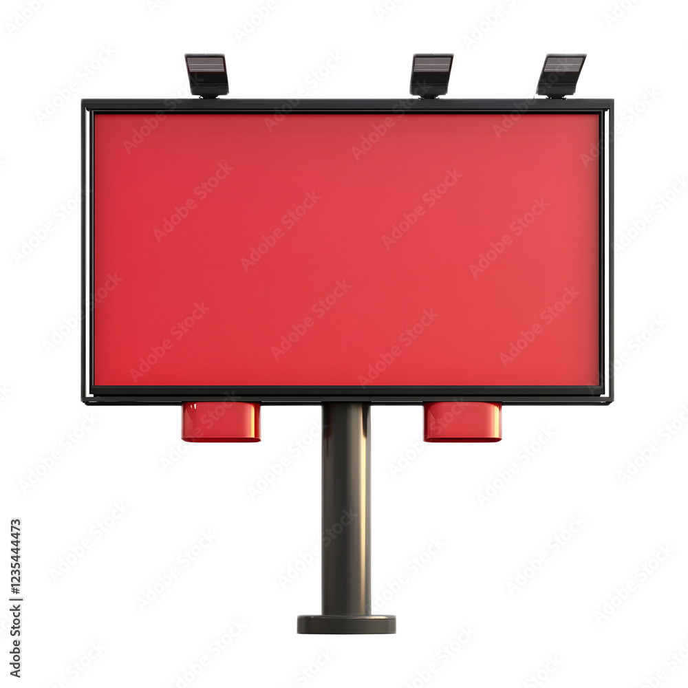 Obraz premium Large Blank Red and Black Billboard Display for Outdoor Advertisement Campaign