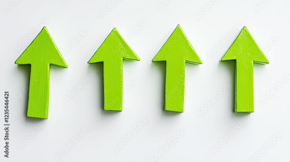 Bright green arrows on a pristine white background, representing forward movement, innovation, and success. Bright green arrows on a pristine white background, representing forward movement, innovation, and success.