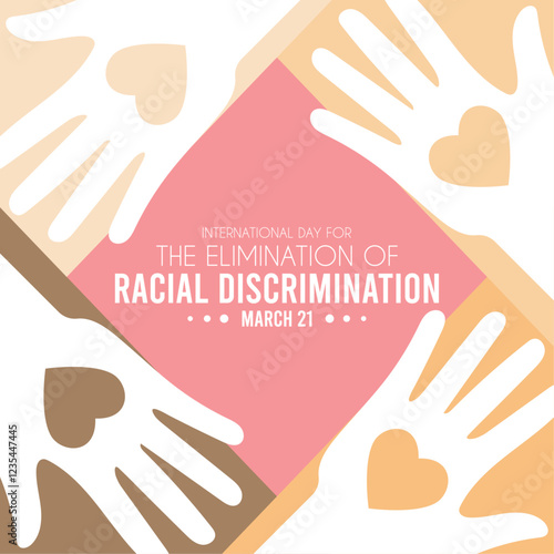 Vector illustration of international day for the elimination of racial discrimination design background.