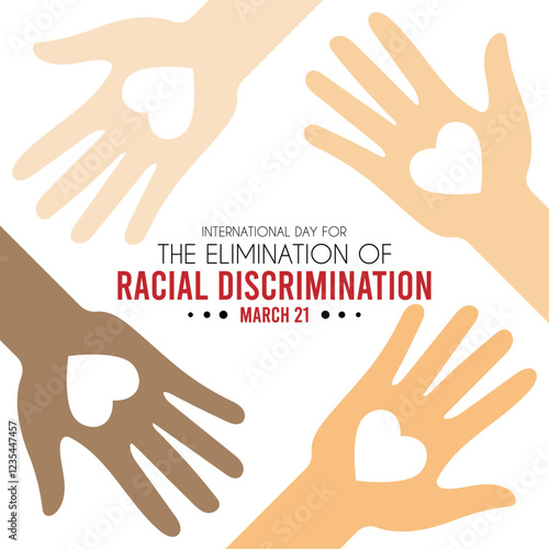 International day for the elimination of racial discrimination. March 21. Poster or banner.