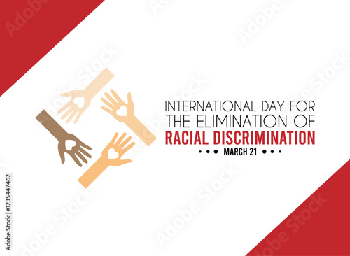 International day for the elimination of racial discrimination design background. March 21. Poster or banner.