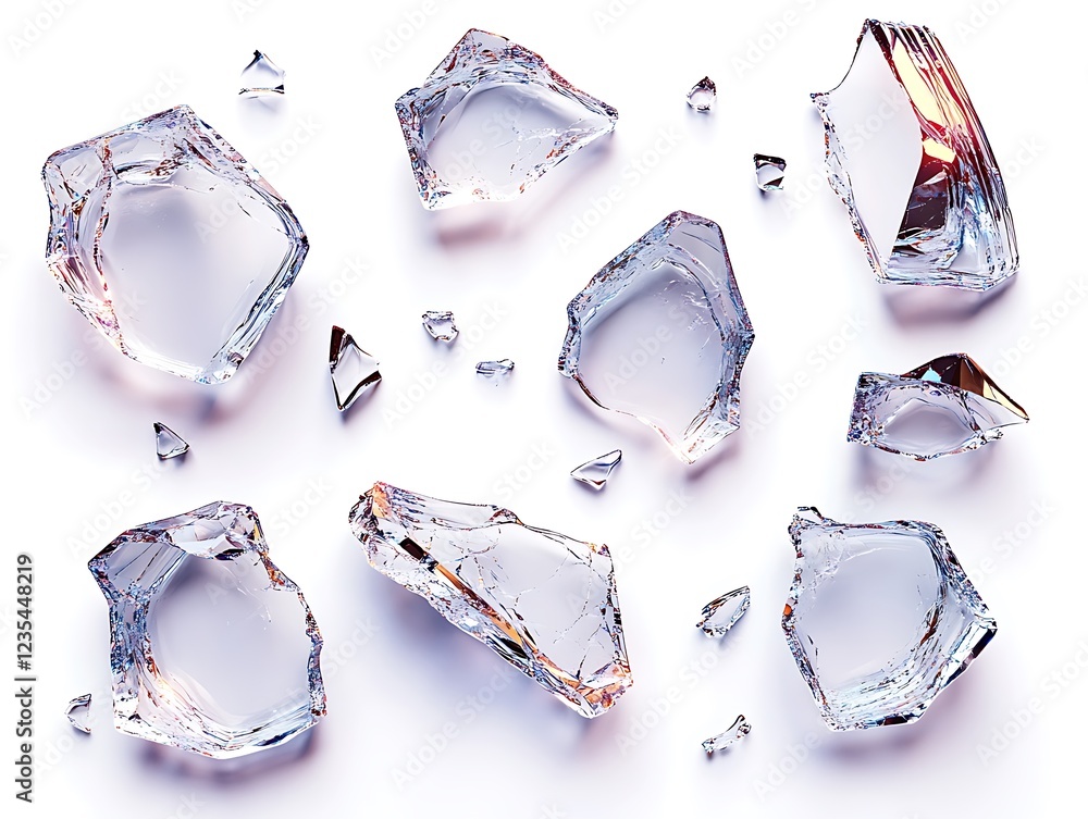 Shattered ice pieces studio photography clean top-down texture Shattered ice pieces studio photography clean top-down texture