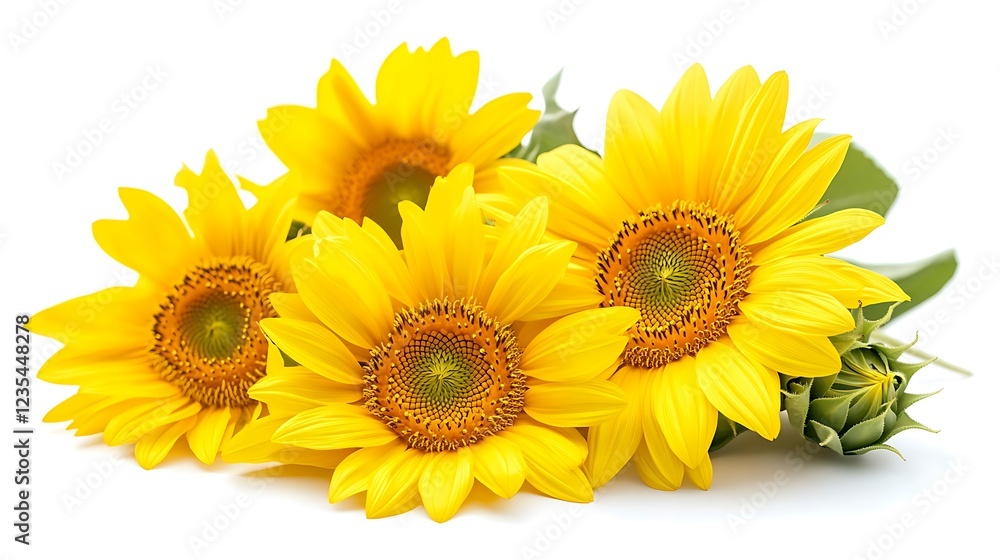 Obraz premium Vibrant sunflower bouquet floral arrangement bright background nature
