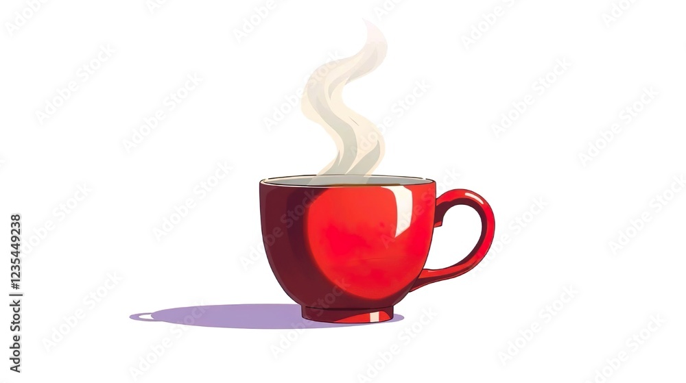 Obraz premium Capture the essence of warmth and simplicity with a clean, minimalist photograph of a steaming cup of coffee placed on a pure white background.