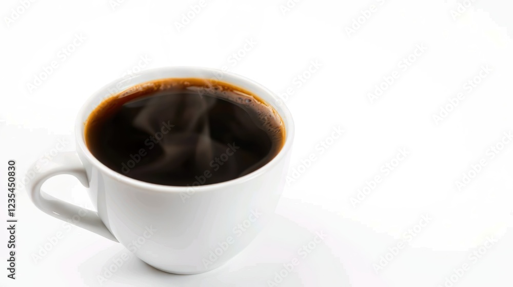Capture the essence of warmth and simplicity with a clean, minimalist photograph of a steaming cup of coffee placed on a pure white background. Capture the essence of warmth and simplicity with a clean, minimalist photograph of a steaming cup of coffee placed on a pure white background.
