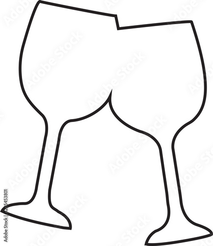 Wine Glasses Cheers Together