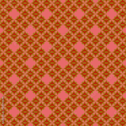 Ikat fabric pattern, Thai silk pattern, seamless pattern.