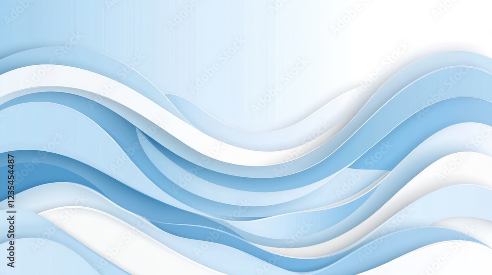 Obraz premium Abstract Blue And White Wavy Background Design