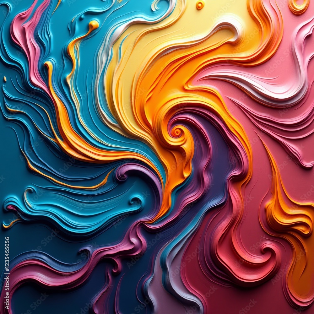 Fototapeta premium Colorful, flowing, abstract design with vibrant hues and dynamic curves