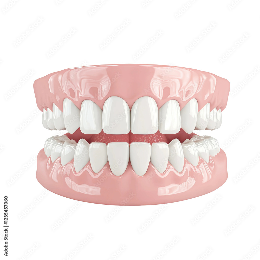 Realistic 3D Model of Human Teeth and Gums Displayed Openly Realistic 3D Model of Human Teeth and Gums Displayed Openly
