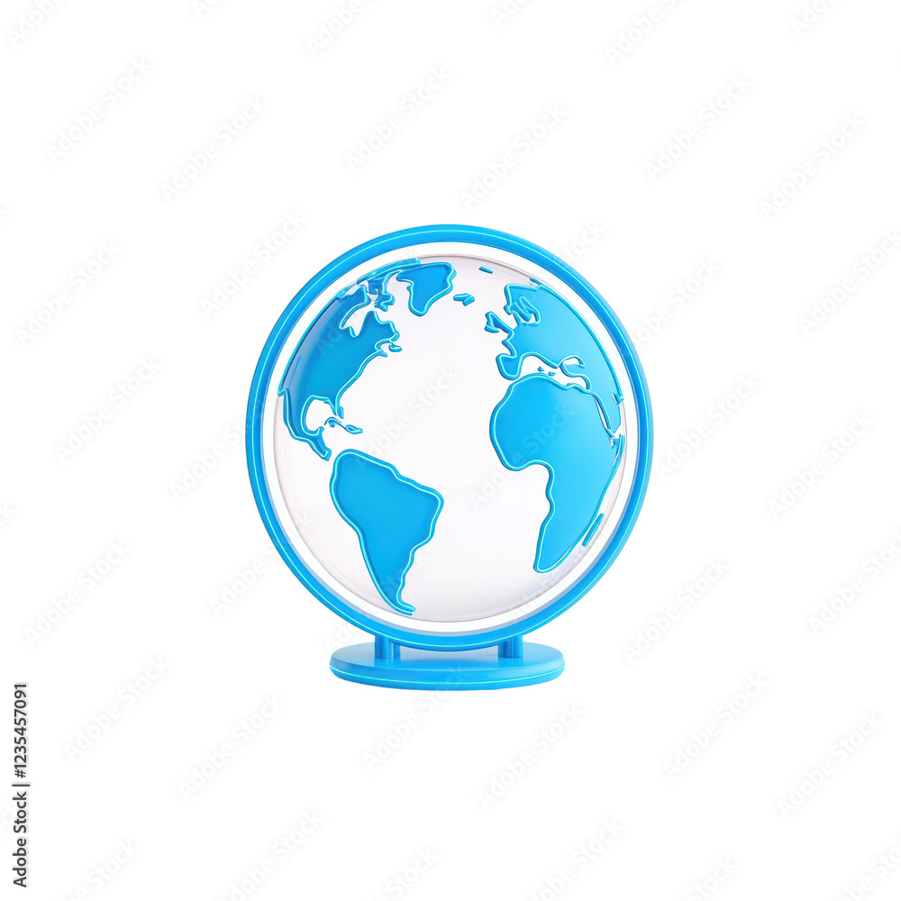 Blue Globe on Stand with Bright Clean Design for Educational Use Blue Globe on Stand with Bright Clean Design for Educational Use
