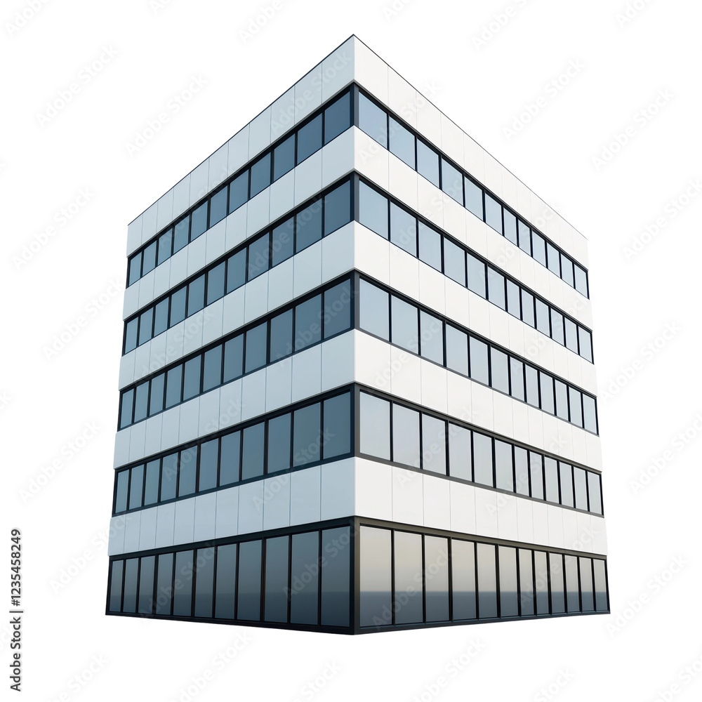 Modern Office Building With Glass Windows and Clean Lines Modern Office Building With Glass Windows and Clean Lines