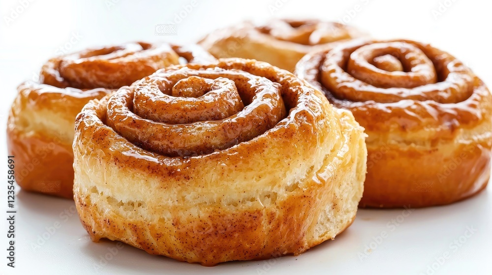 Fototapeta premium Sweet cinnamon rolls, bakery treat, close-up, food photography (1)