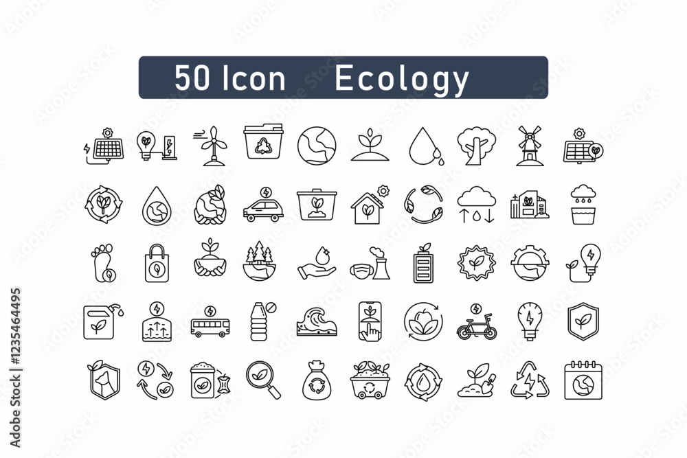 Eco and Environmental Sustainability Icon Set 50 Thin Line Illustrations for a Greener Future Editable Stroke Icons on Ecology, Renewable Energy and Eco. Eco and Environmental Sustainability Icon Set 50 Thin Line Illustrations for a Greener Future Editable Stroke Icons on Ecology, Renewable Energy and Eco.