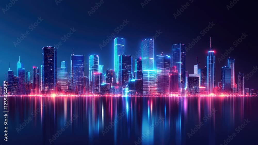 A glowing urban skyline with futuristic buildings and advanced designs, reflecting a technologically advanced city. - A glowing urban skyline with futuristic buildings and advanced designs, reflecting a technologically advanced city. -