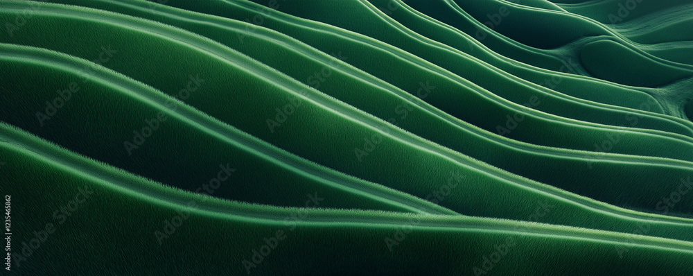 Obraz premium Abstract organic green lines as wallpaper background illustration. Background with natural terraces viewed from a bird’s-eye perspective