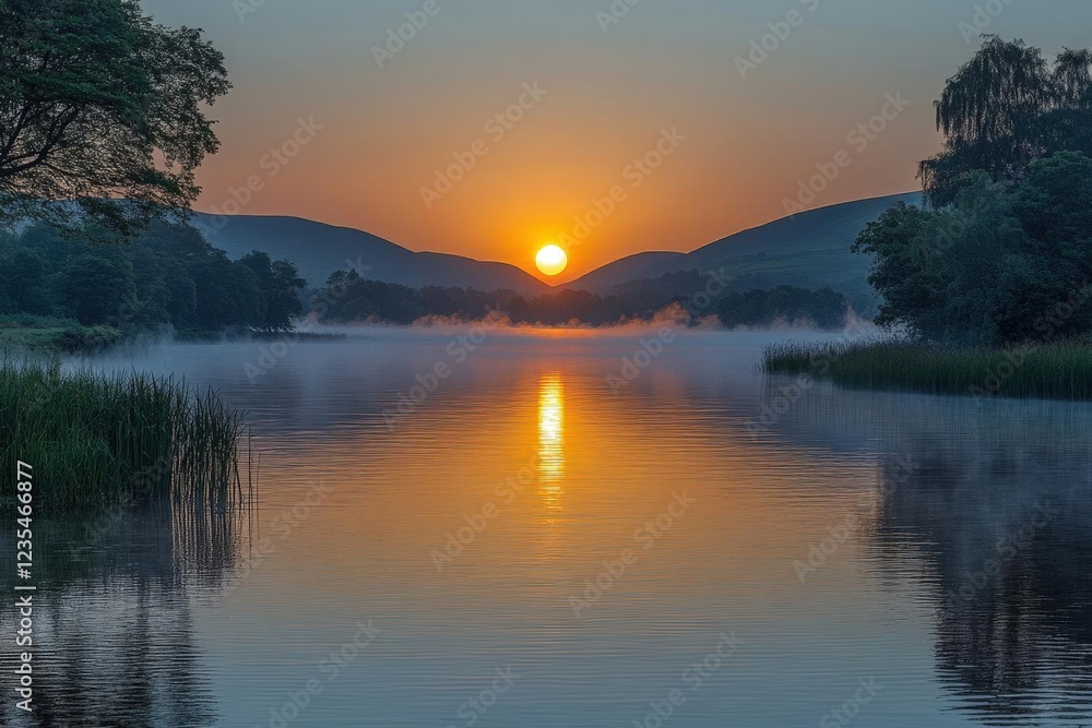 Misty River Sunrise Landscape Misty River Sunrise Landscape
