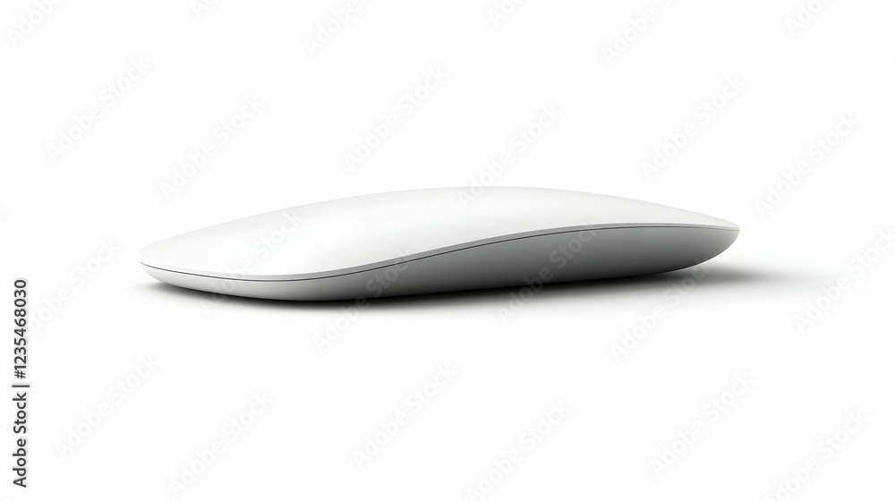 3D Render of a Sleek White Wireless Computer Mouse 3D Render of a Sleek White Wireless Computer Mouse