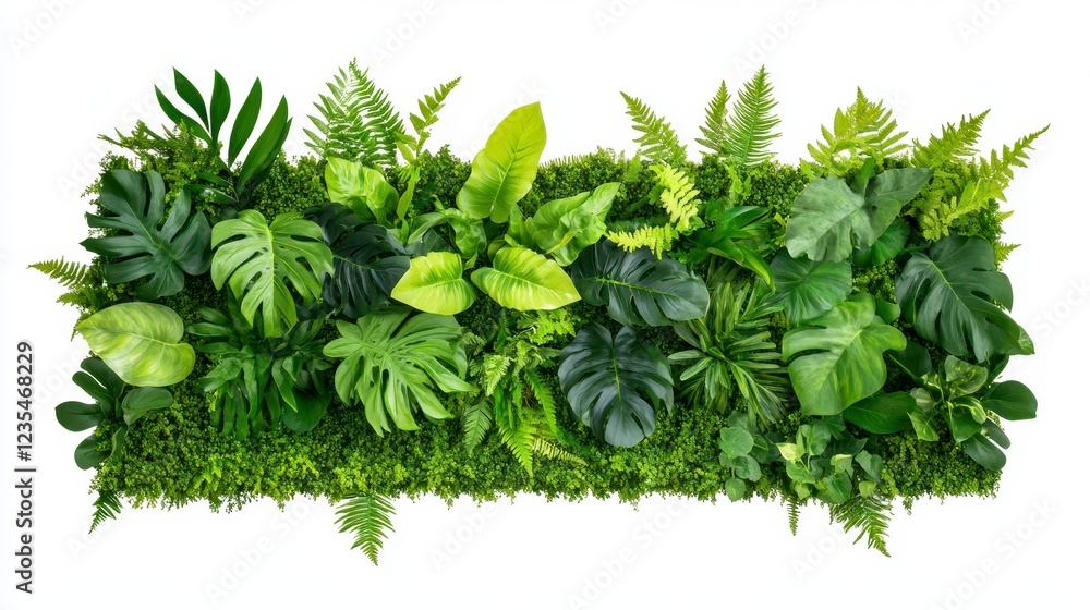 Fototapeta premium Lush Greenery Arrangement with Varied Tropical Leaves and Plants