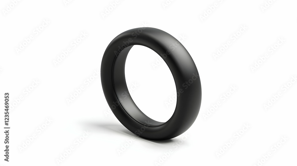 Black 3D Ring Illustration: Smooth, Matte, Circular Design Element Black 3D Ring Illustration: Smooth, Matte, Circular Design Element