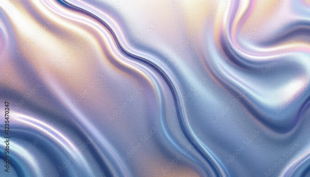 Obraz premium Iridescent pastel satin fabric with elegant wavy texture