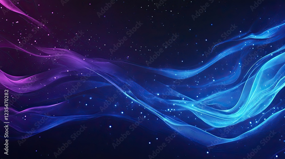 Abstract futuristic banner with glowing blue and purple wavy shapes, creating a retro-inspired and dynamic design. Abstract futuristic banner with glowing blue and purple wavy shapes, creating a retro-inspired and dynamic design.