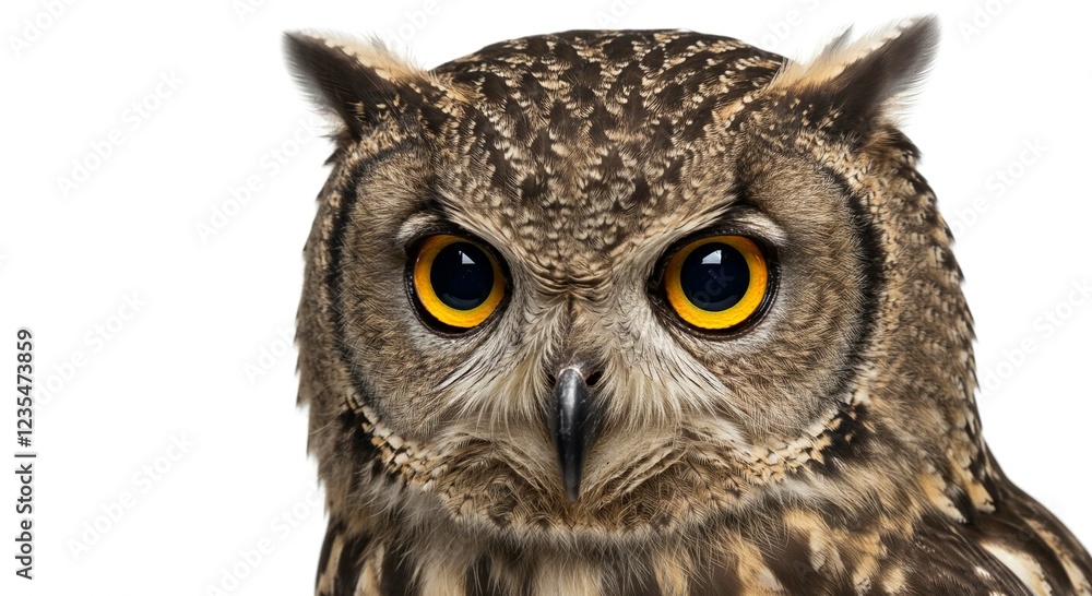 Majestic Indian Eagle Owl Close Up Striking Yellow Eyes Detailed Feathers Wildlife Portrait Majestic Indian Eagle Owl Close Up Striking Yellow Eyes Detailed Feathers Wildlife Portrait